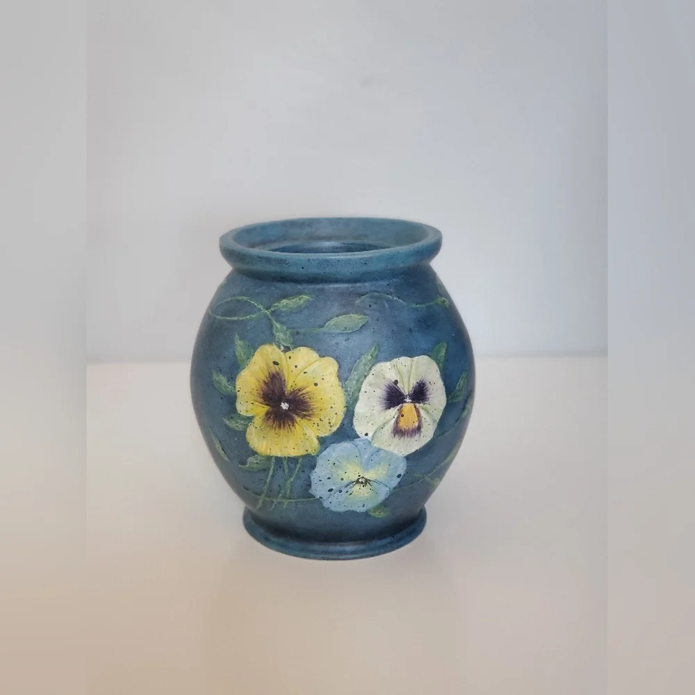 Bob's Pottery Hand Painted Pansy Pots Susan Winglet